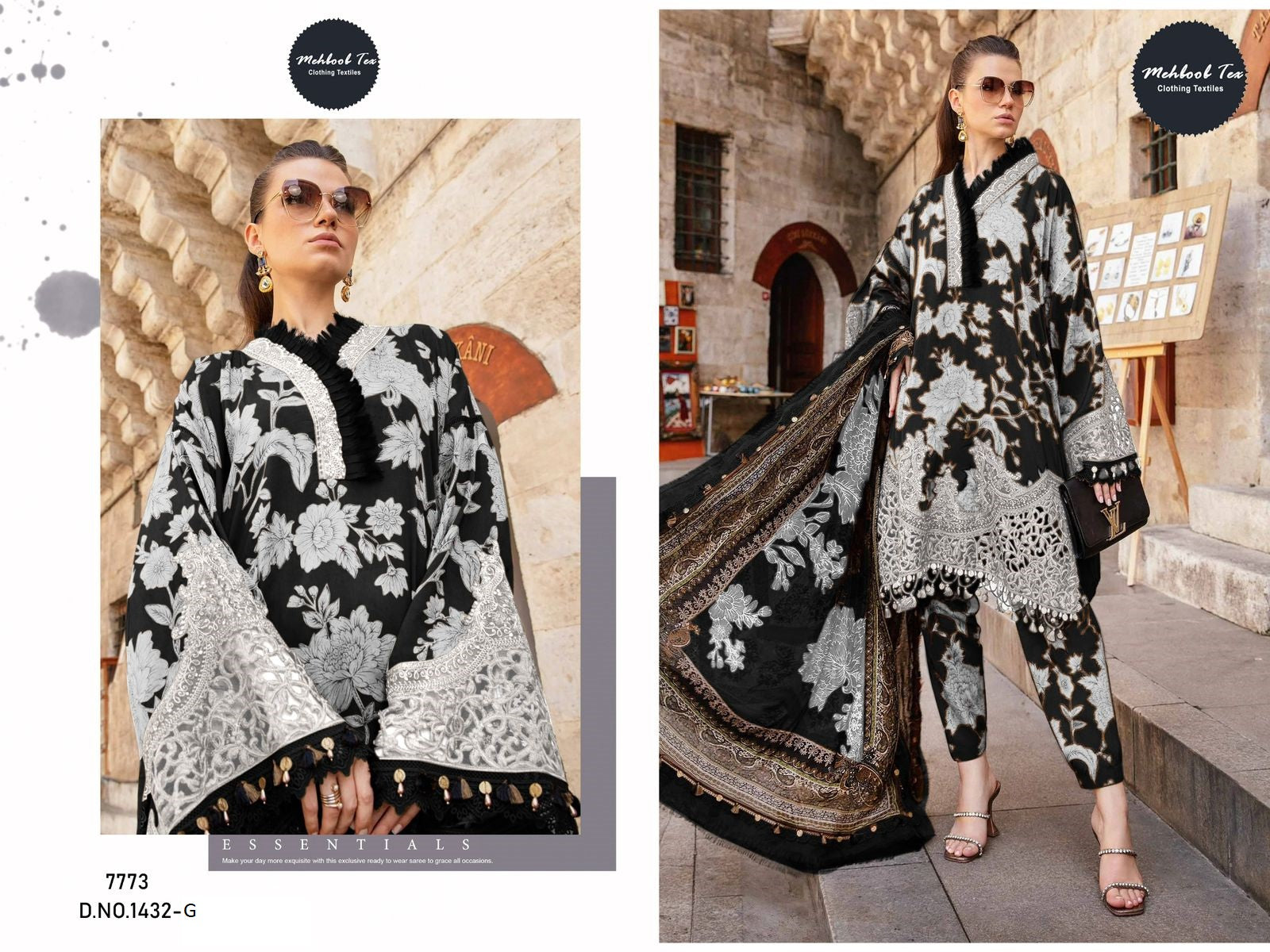 1432G Mehboob Tex Embroidery Pakistani Patch Suits