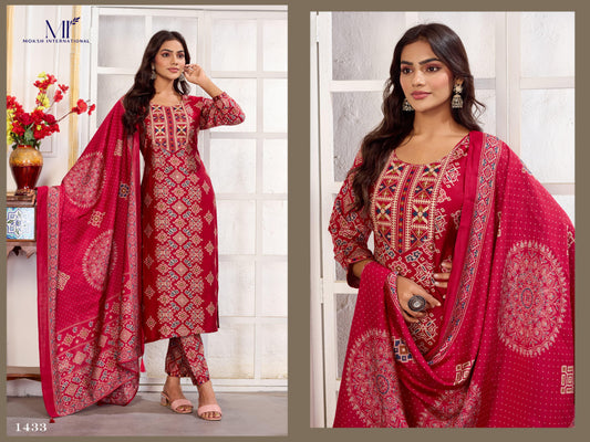 1433 Gori Vol 1 Moksh Premium Chanderi Readymade Suits