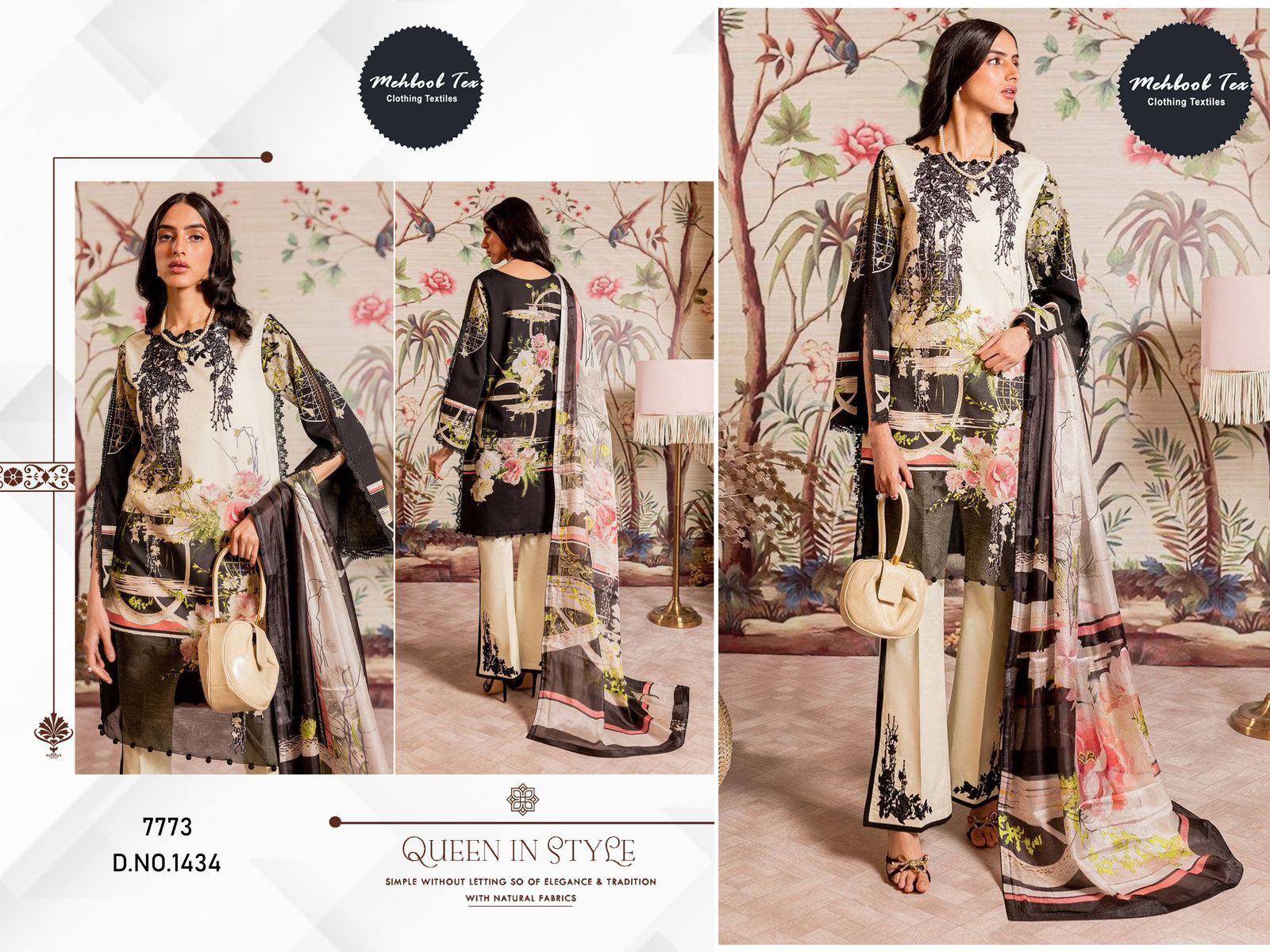 1434 M Basic Mehboob Tex Cotton Pakistani Patch Suits