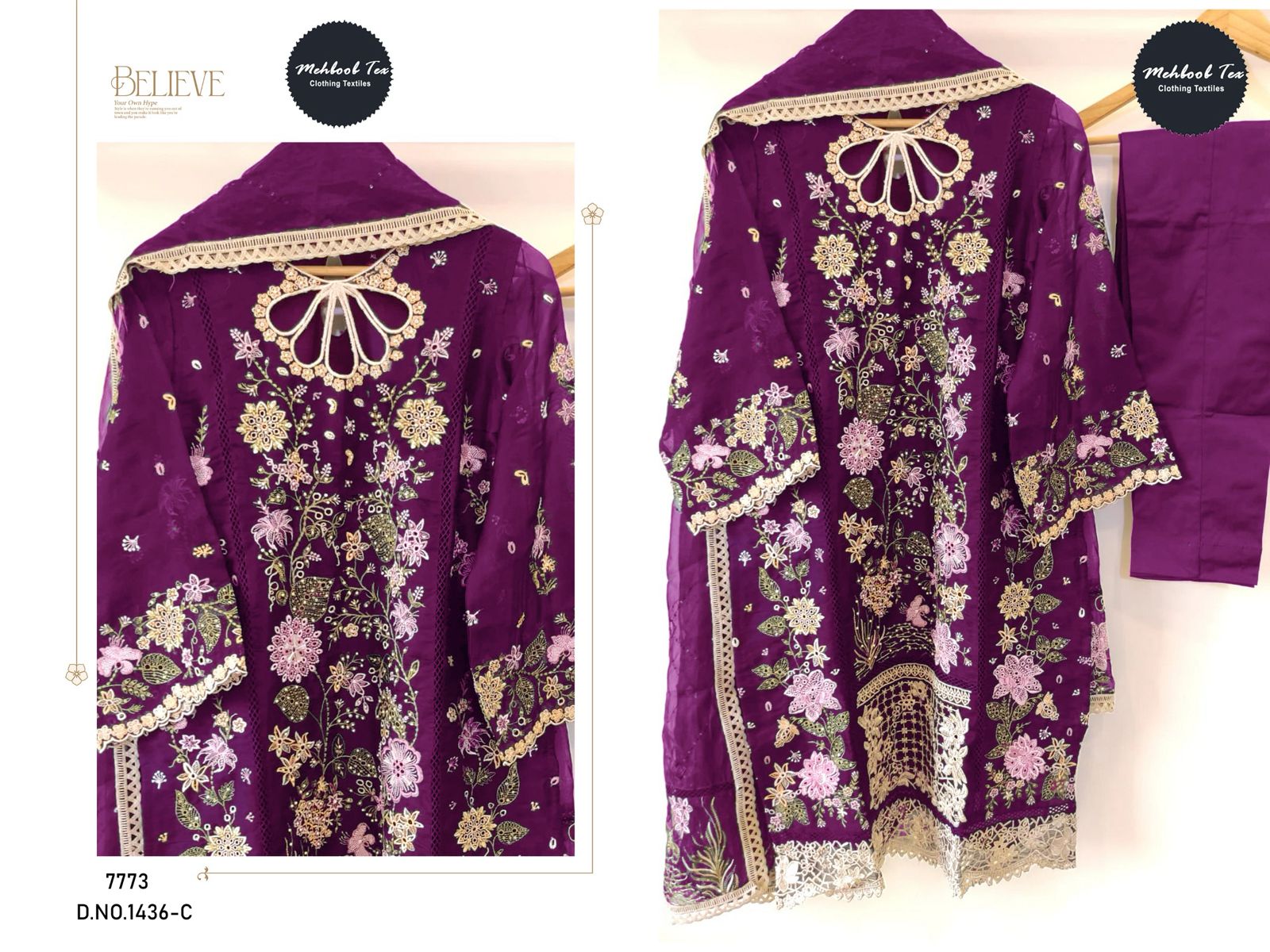 1436C Mehboob Tex Handwork Pakistani Salwar Suits