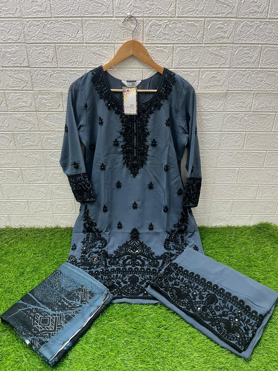 1437 Blue Laxuria Trendz Embroidery Pakistani Readymade Suits