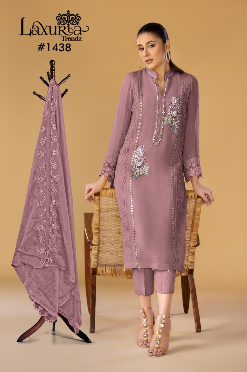 1438 Violet Laxuria Trendz Embroidered Pakistani Readymade Suits