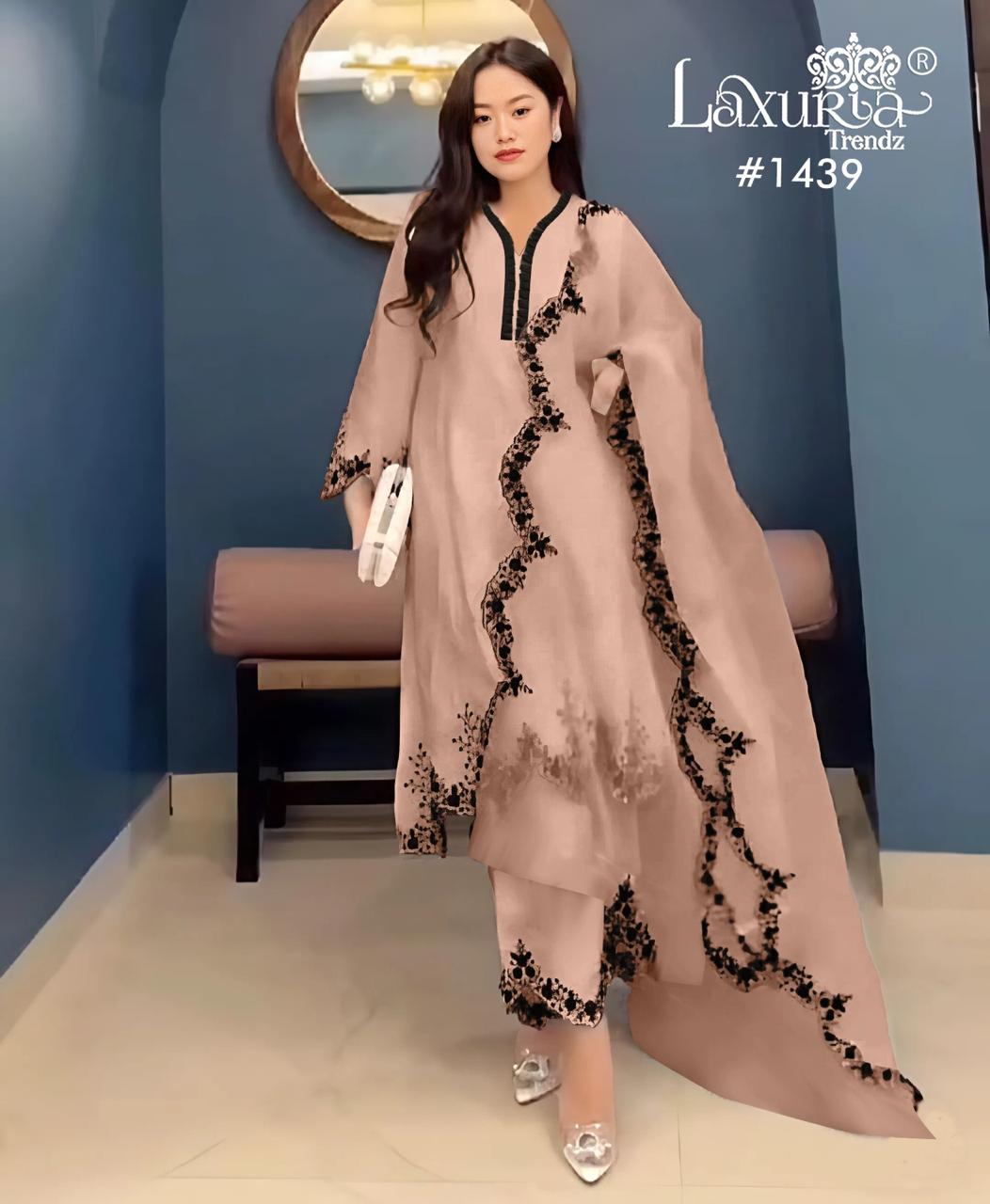 1439 Coffee Laxuria Trendz Cutwork Pakistani Readymade Suits