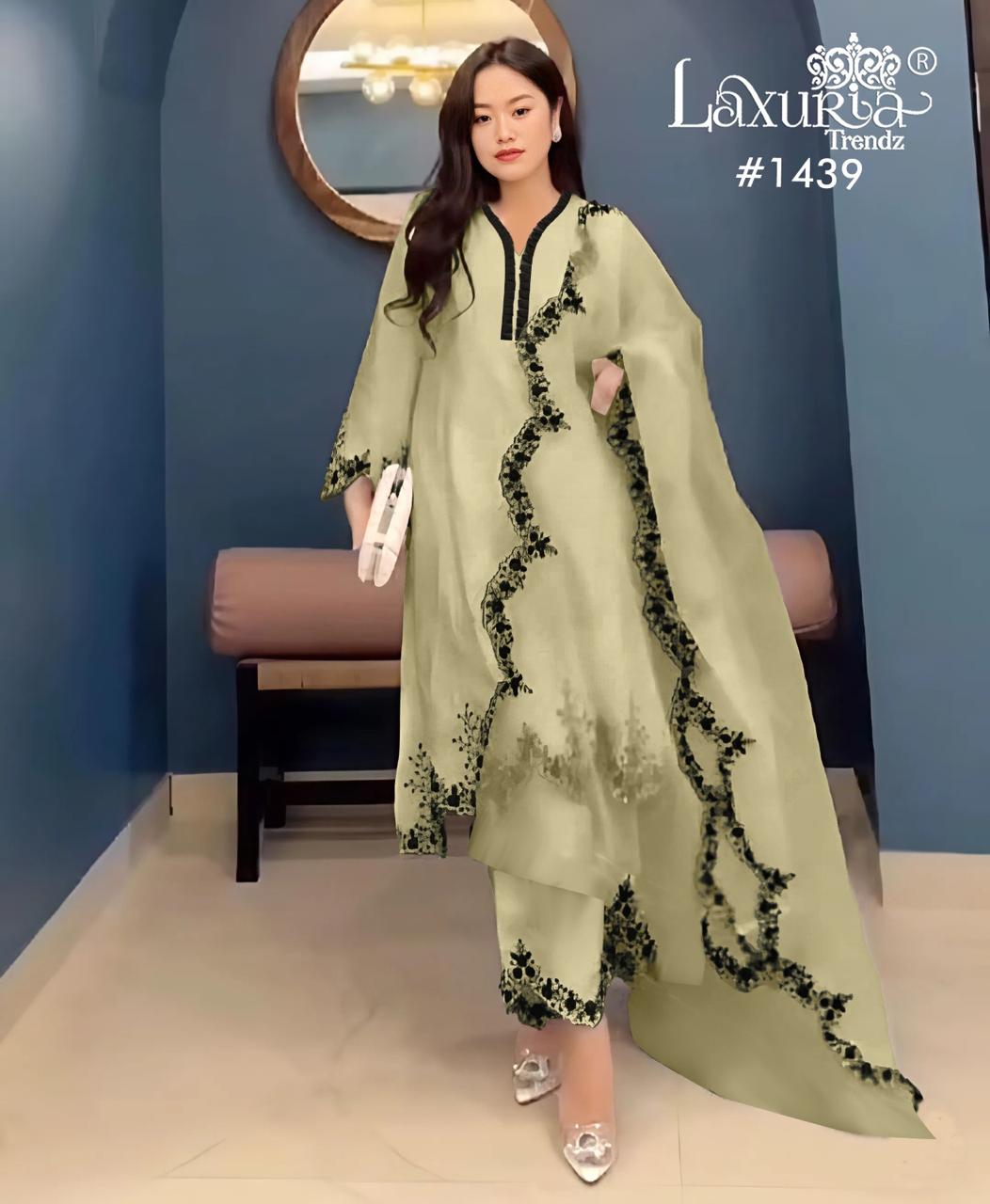 1439 Light Mehendi Laxuria Trendz Fox Pakistani Readymade Suits