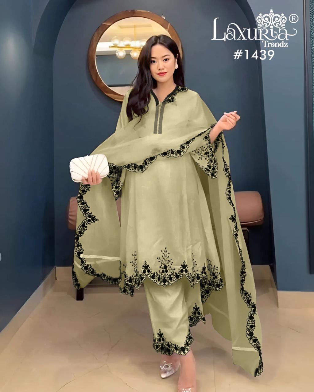 1439 Light Mehendi Laxuria Trendz Fox Pakistani Readymade Suits
