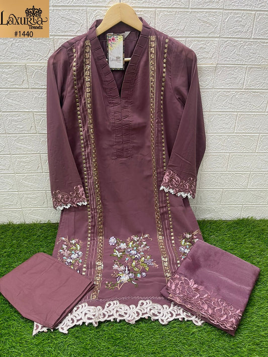 1440 Pink Laxuria Trendz Embroidered Pakistani Readymade Suits
