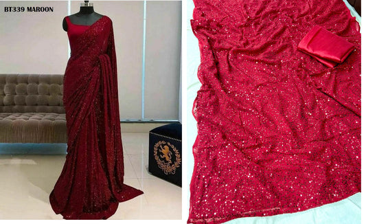 339 Maroon Bt Sarees