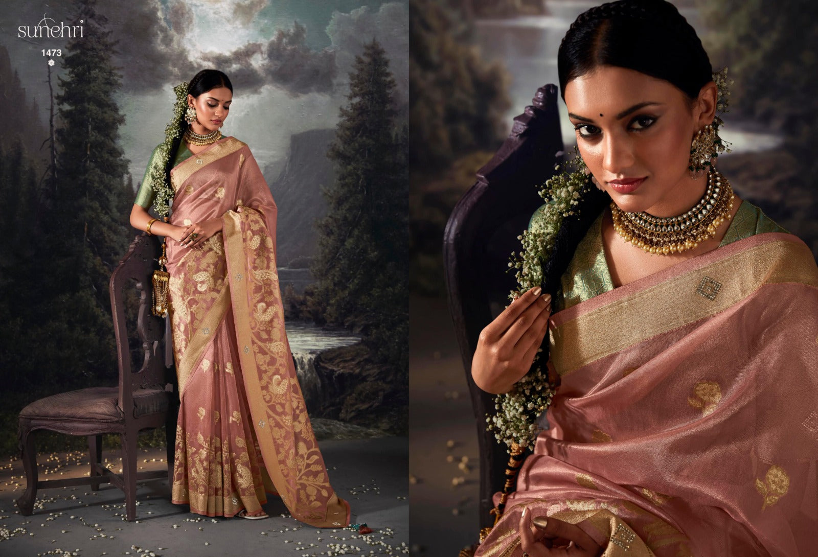 1473 Raat Rani Sunehri Sarees – Heriska