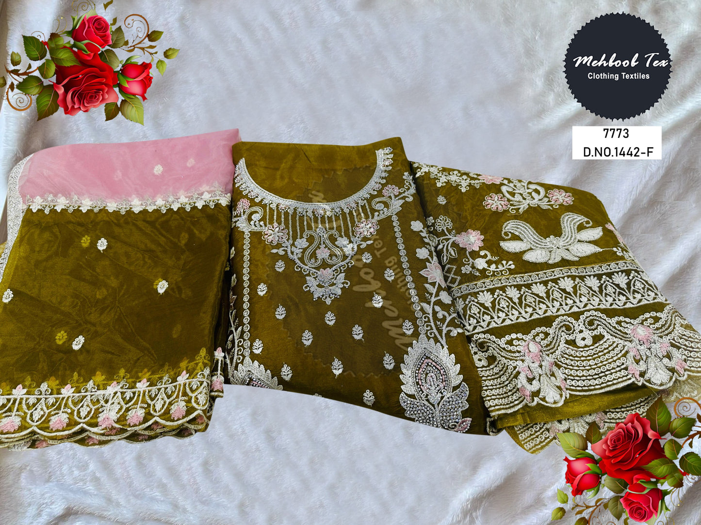 1442F Mehboob Tex Embroidery Work Pakistani Salwar Suits