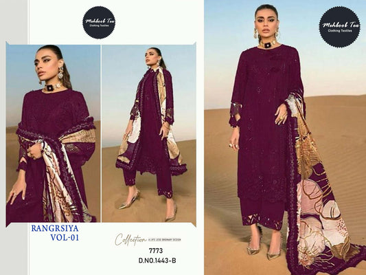 1443B Rangrasiya Vol 1 Mehboob Tex Moti Work Pakistani Salwar Suits
