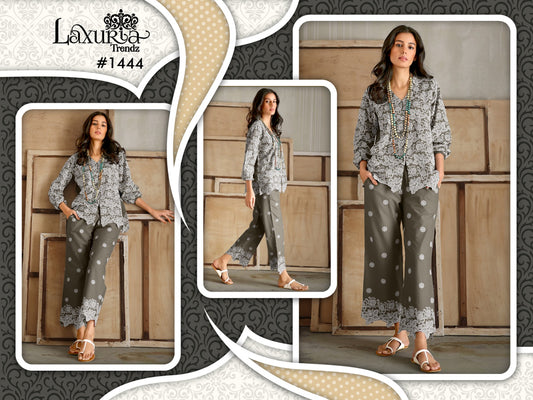 1444 Laxuria Trendz Embroidery Co Ord Set