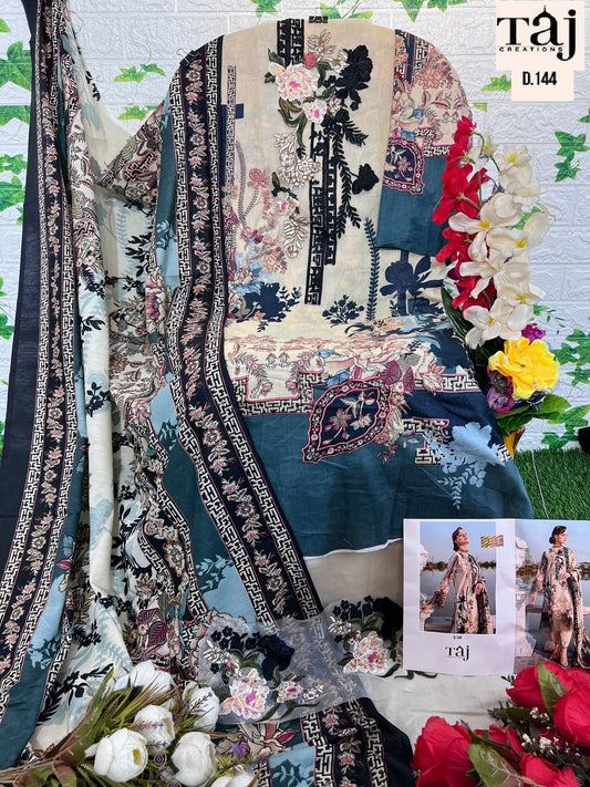 144 Taj Creations Embroidery Pakistani Patch Suits