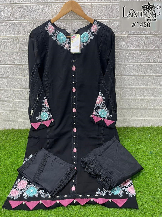 1450 Black Laxuria Trendz Embroidery Pakistani Readymade Suits
