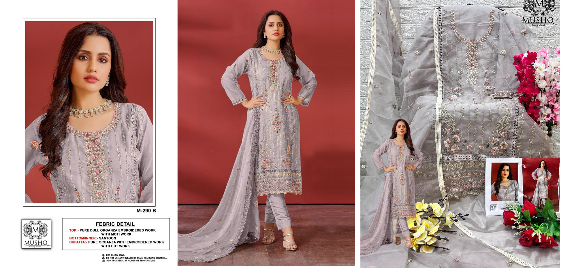 M-290B Mushq Pakistani Salwar Suits