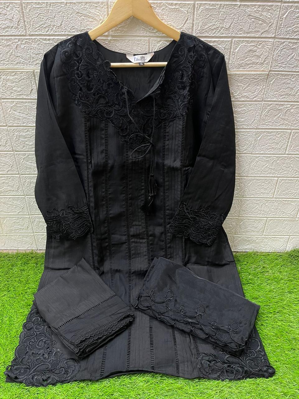 1453 Black Laxuria Trendz Cut Work Pakistani Readymade Suits