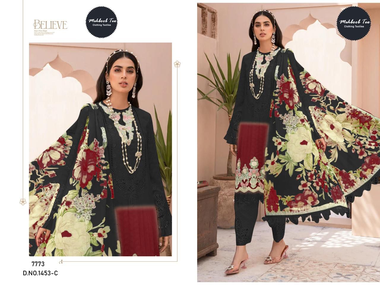 1453C Mehboob Tex Cotton Pakistani Patch Suits