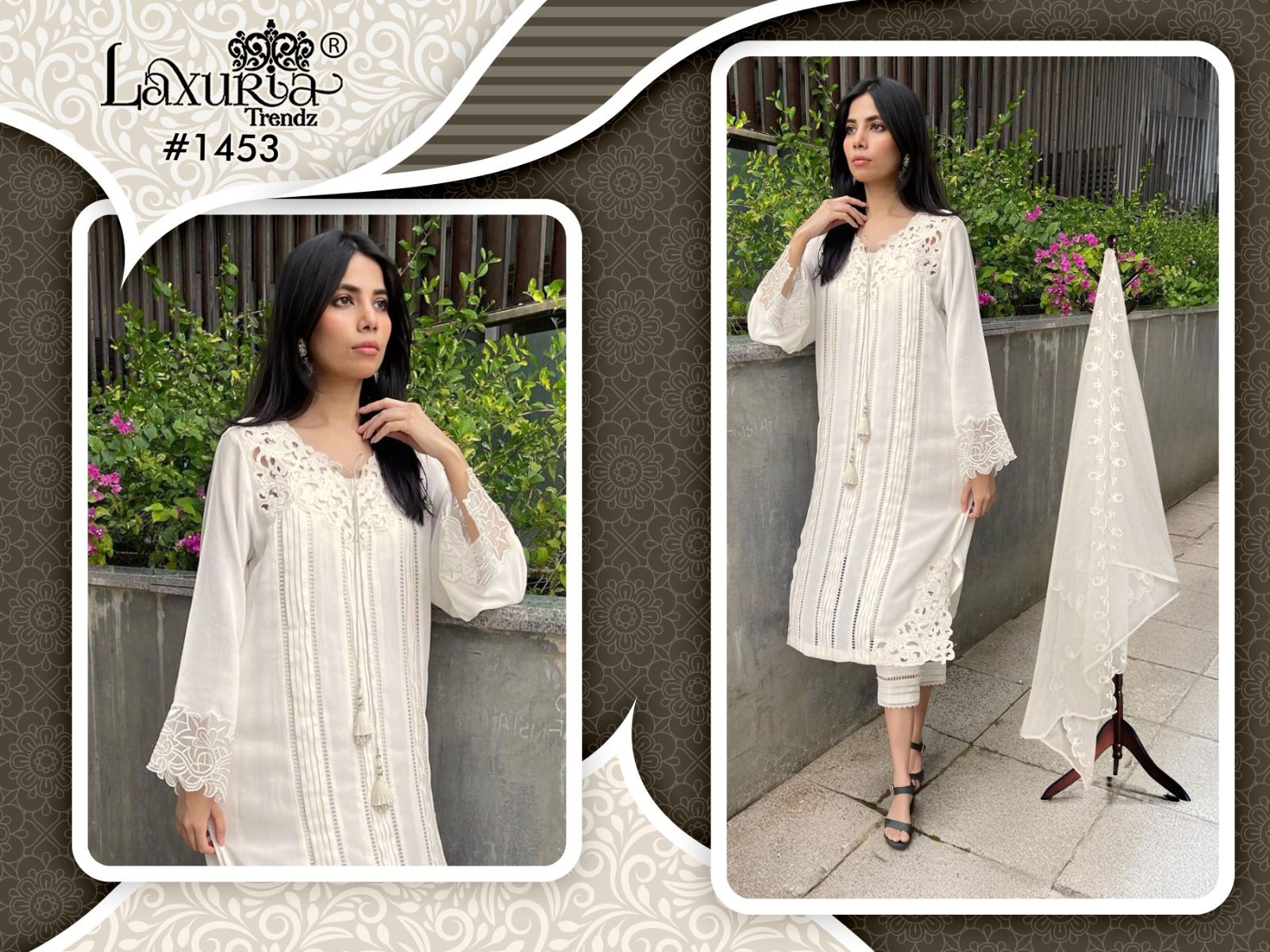 1453 Laxuria Trendz Cut Work Pakistani Readymade Suits