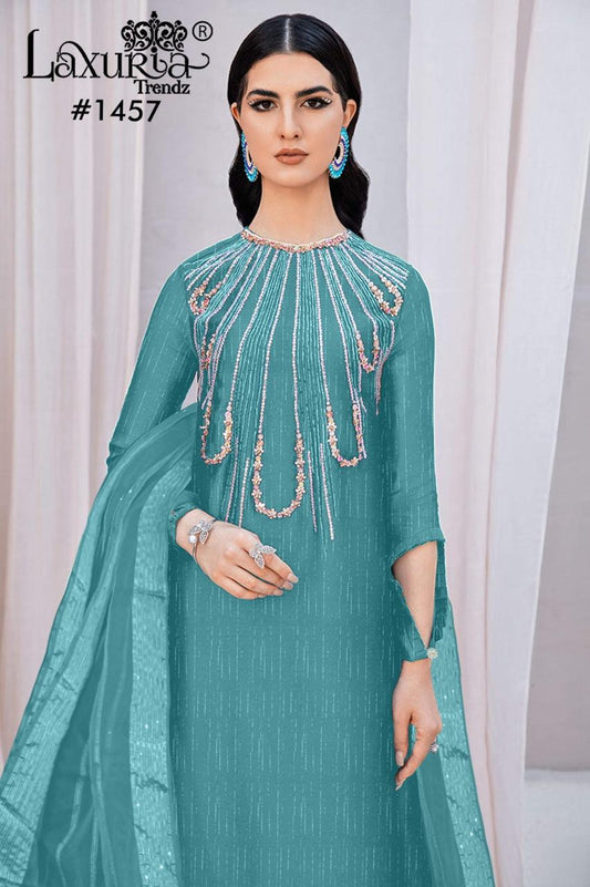 1457 Blue Laxuria Trendz Burberry Pakistani Readymade Suits