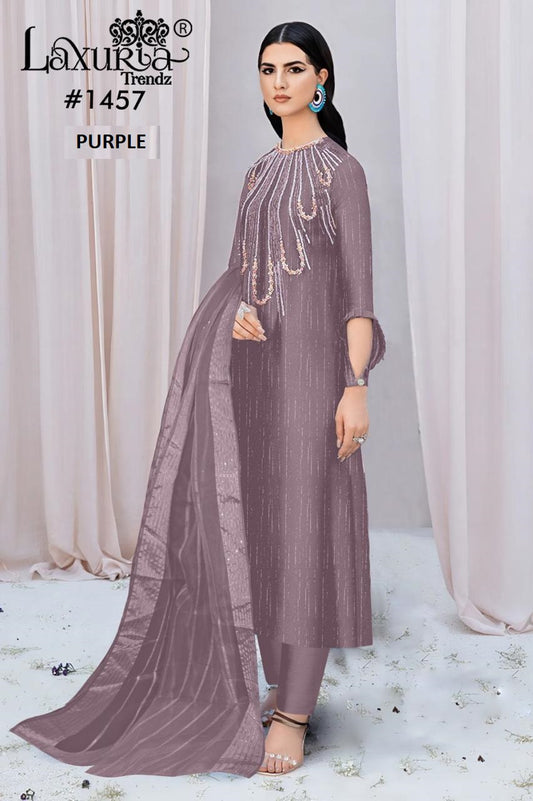 1457 Purple Laxuria Trendz Burberry Pakistani Readymade Suits