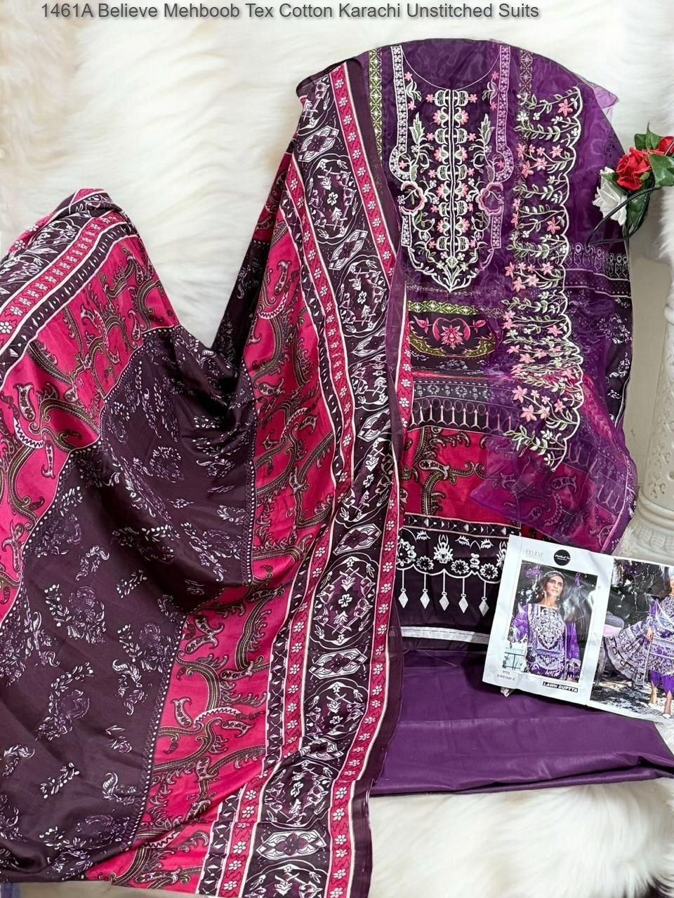1461C Believe Mehboob Tex Cotton Karachi Unstitched Suits