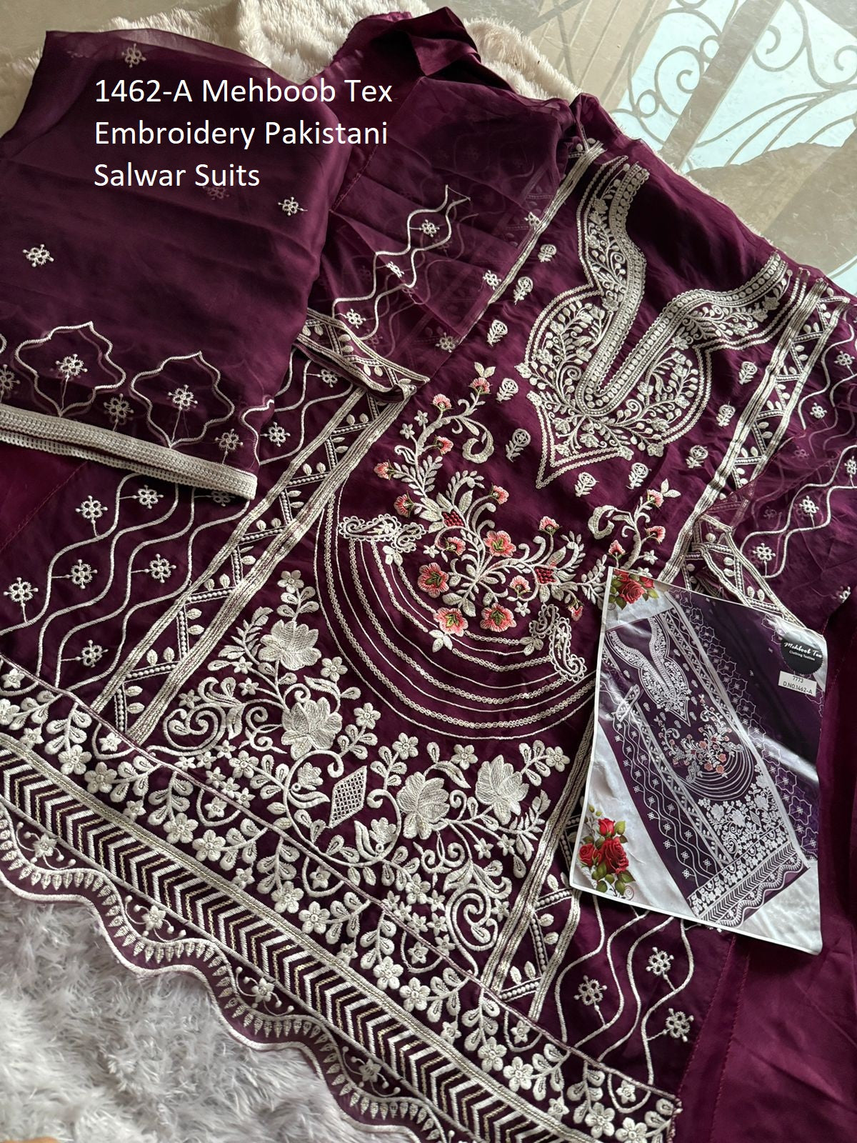 1462-A Mehboob Tex Embroidery Pakistani Salwar Suits