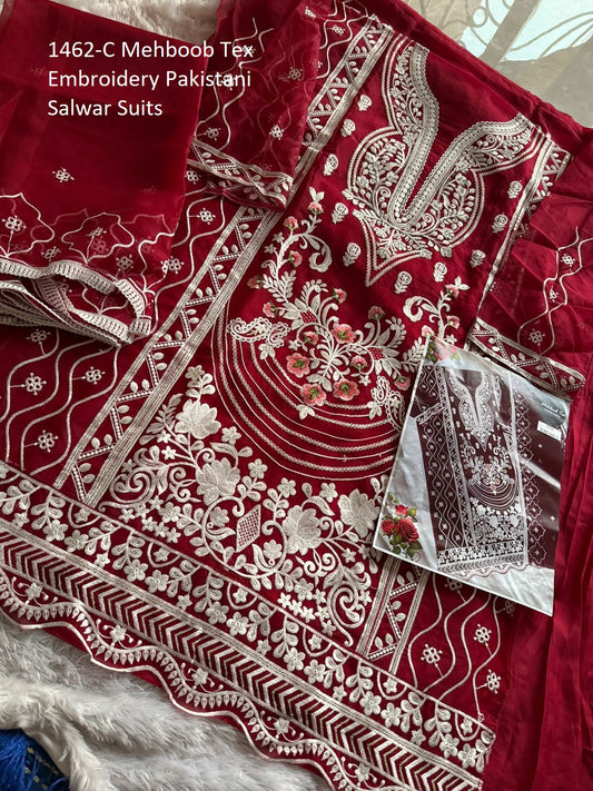 1462-C Mehboob Tex Embroidery Pakistani Salwar Suits