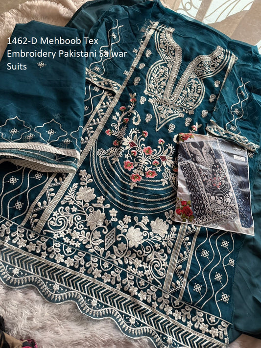 1462-D Mehboob Tex Embroidery Pakistani Salwar Suits
