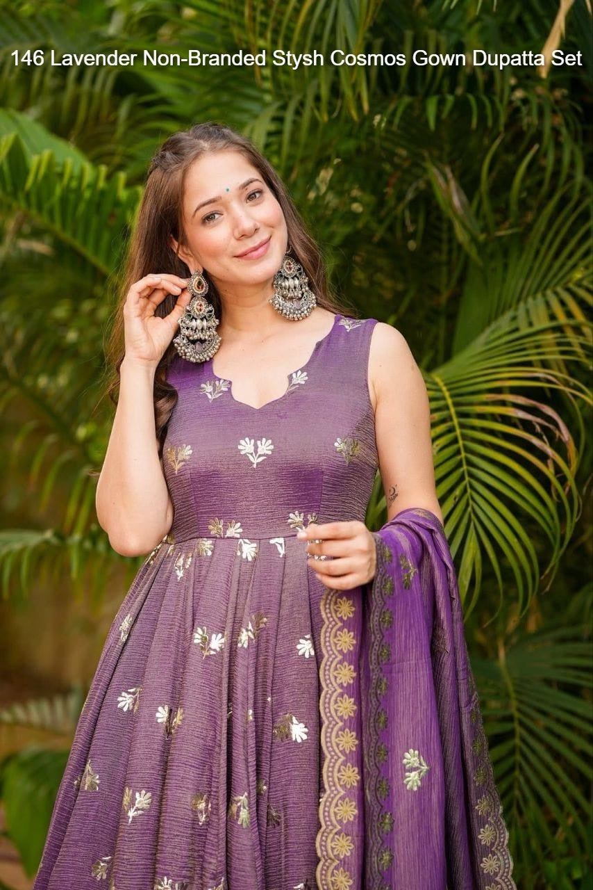 146 Lavender Non-Branded Stysh Cosmos Gown Dupatta Set