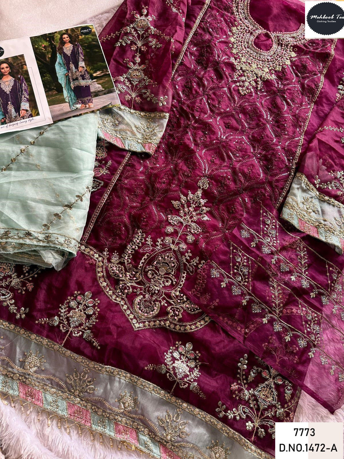 1472A New Colours Mehboob Tex Handwork Pakistani Salwar Suits