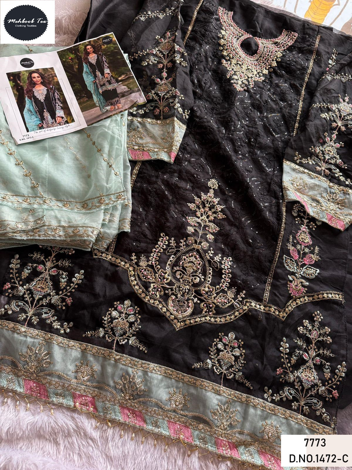 1472C New Colours Mehboob Tex Handwork Pakistani Salwar Suits