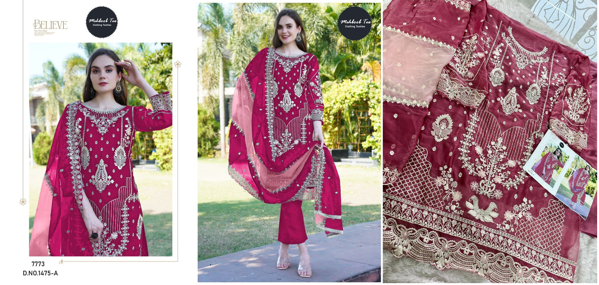 1475A Mehboob Tex Handwork Pakistani Salwar Suits