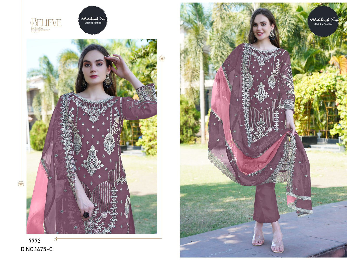 1475C Mehboob Tex Handwork Pakistani Salwar Suits