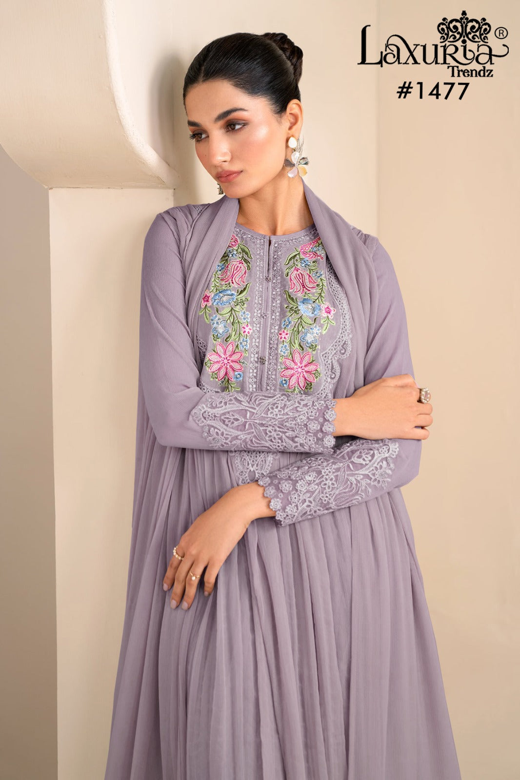 1477 Laxuria Trendz Georgette Pakistani Readymade Suits