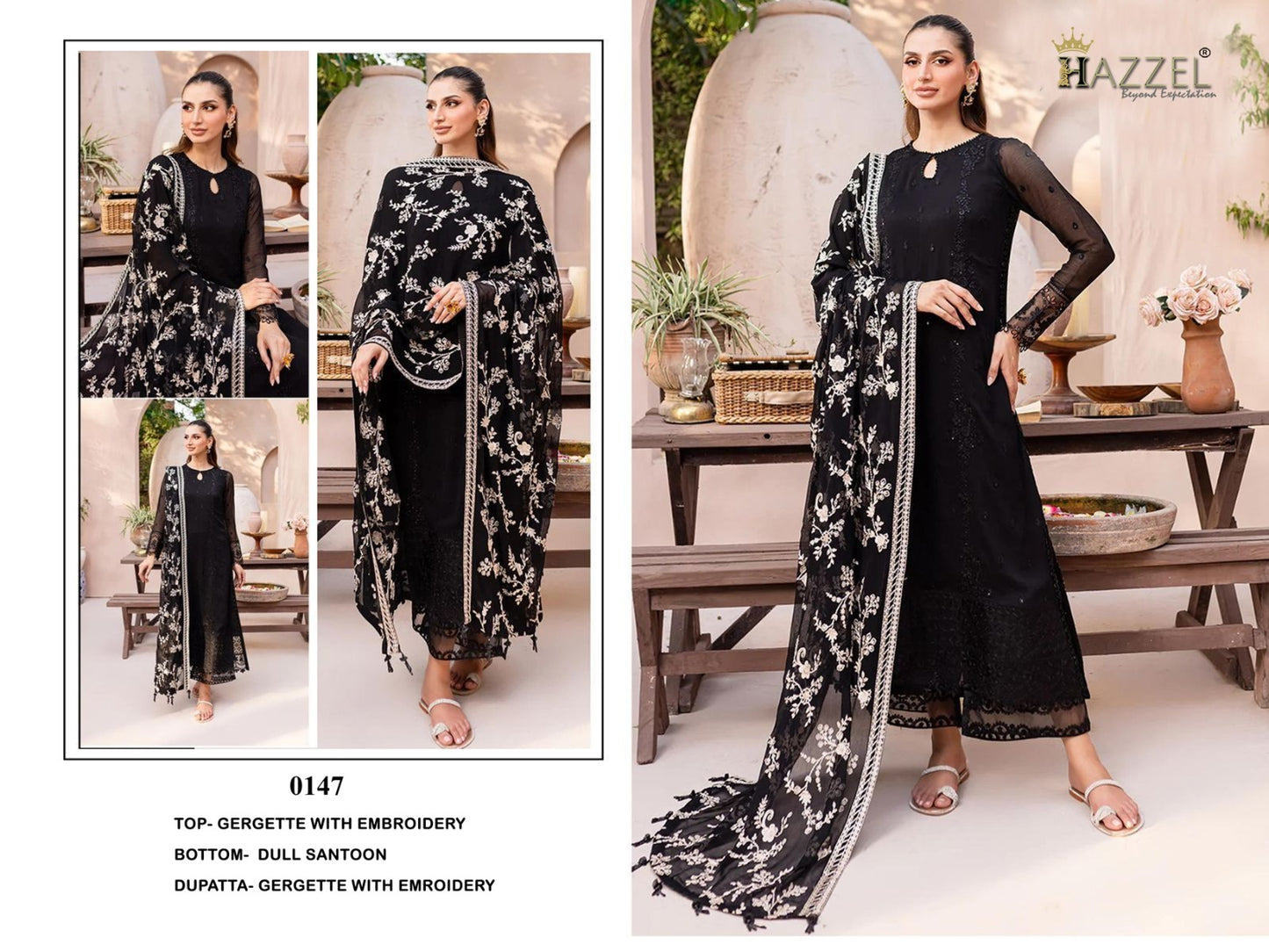 147 Hazzel Moti Work Pakistani Salwar Suits