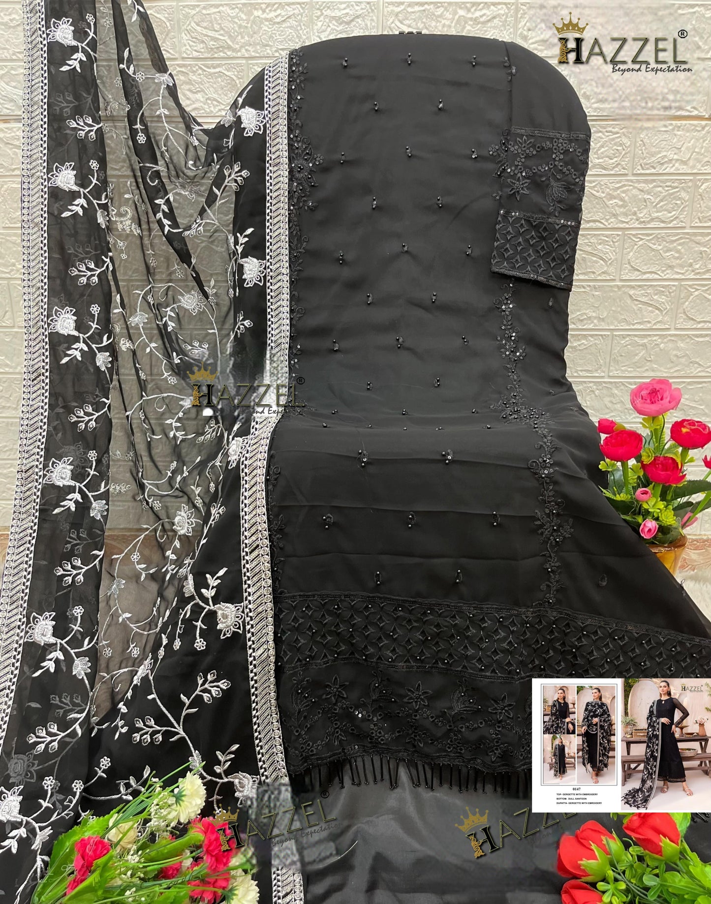 147 Hazzel Moti Work Pakistani Salwar Suits