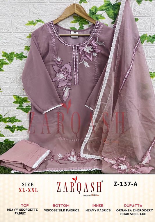 Z-137-A Zarqash Pakistani Readymade Suits