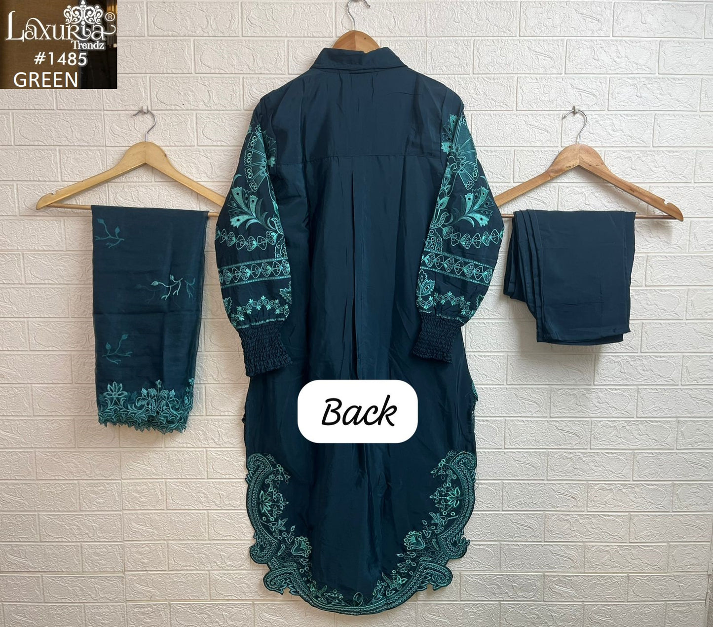 1485 Green Laxuria Trendz Embroidery Pakistani Salwar Suits