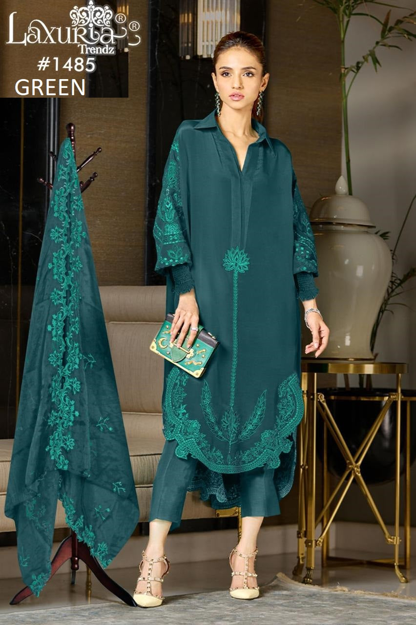 1485 Green Laxuria Trendz Embroidery Pakistani Salwar Suits