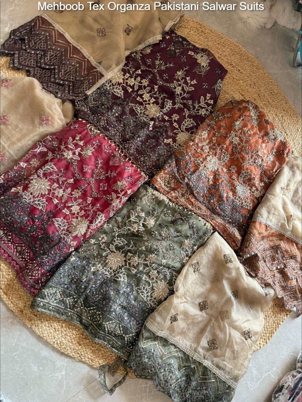 1486A Mehboob Tex Organza Pakistani Salwar Suits