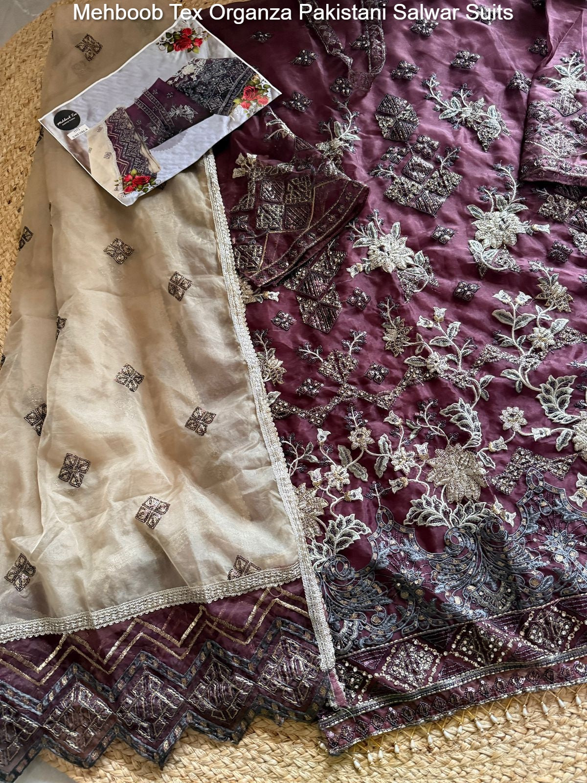 1486A Mehboob Tex Organza Pakistani Salwar Suits