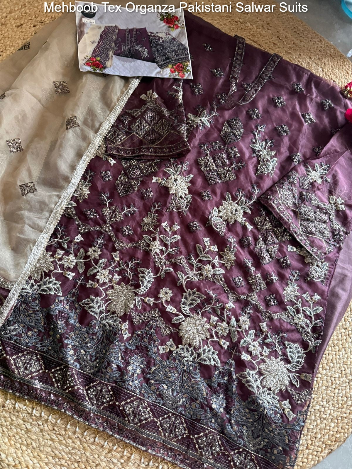 1486A Mehboob Tex Organza Pakistani Salwar Suits