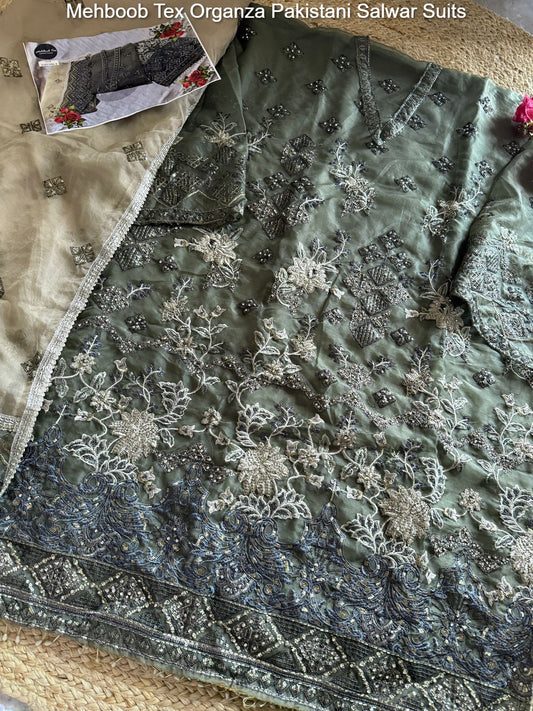 1486B Mehboob Tex Organza Pakistani Salwar Suits