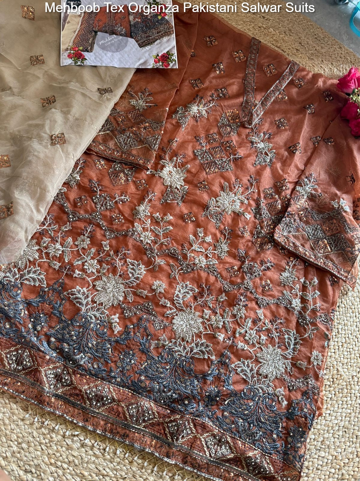 1486C Mehboob Tex Organza Pakistani Salwar Suits