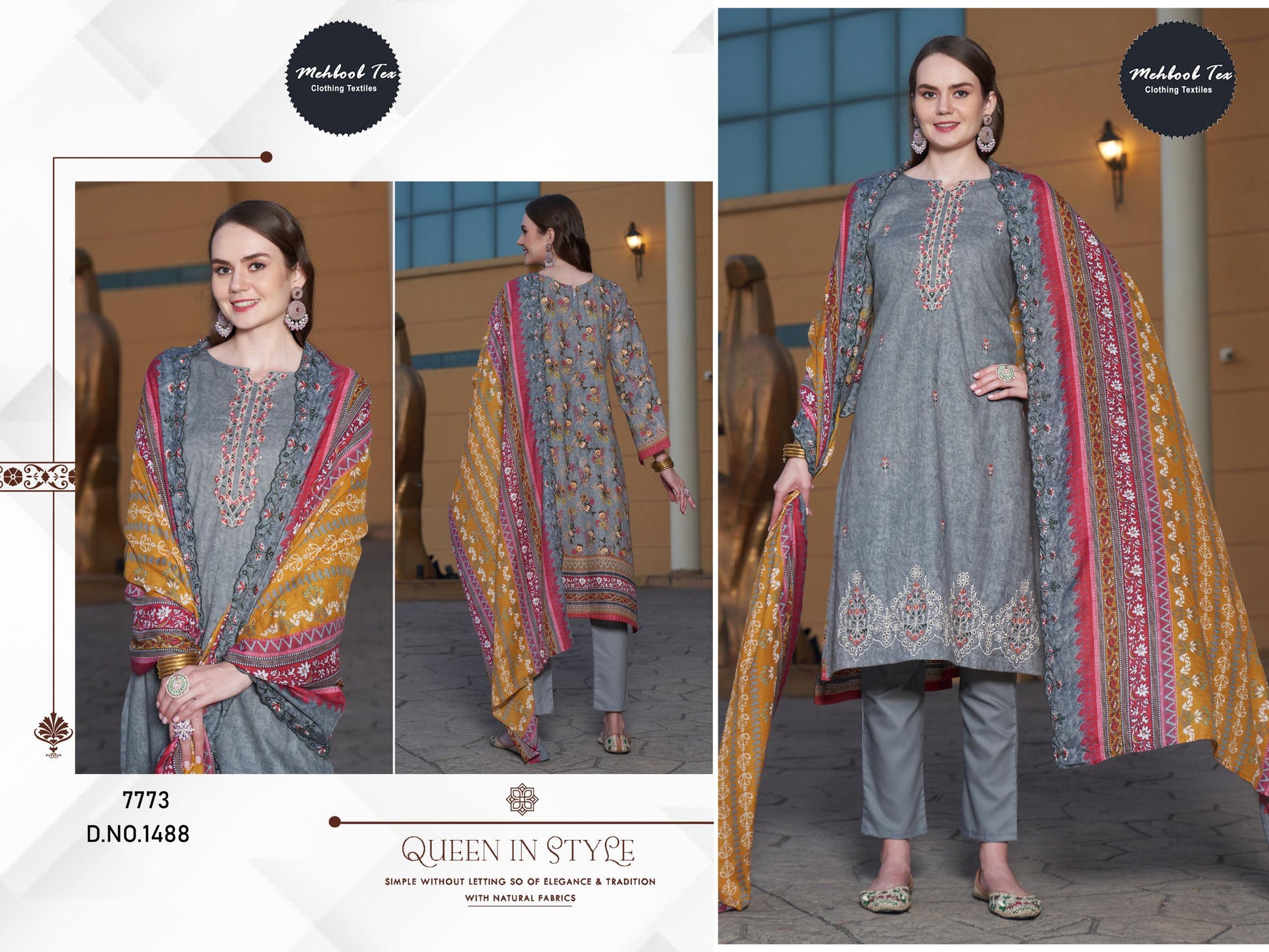 1488 Mehboob Tex Embroidery Pakistani Salwar Suits