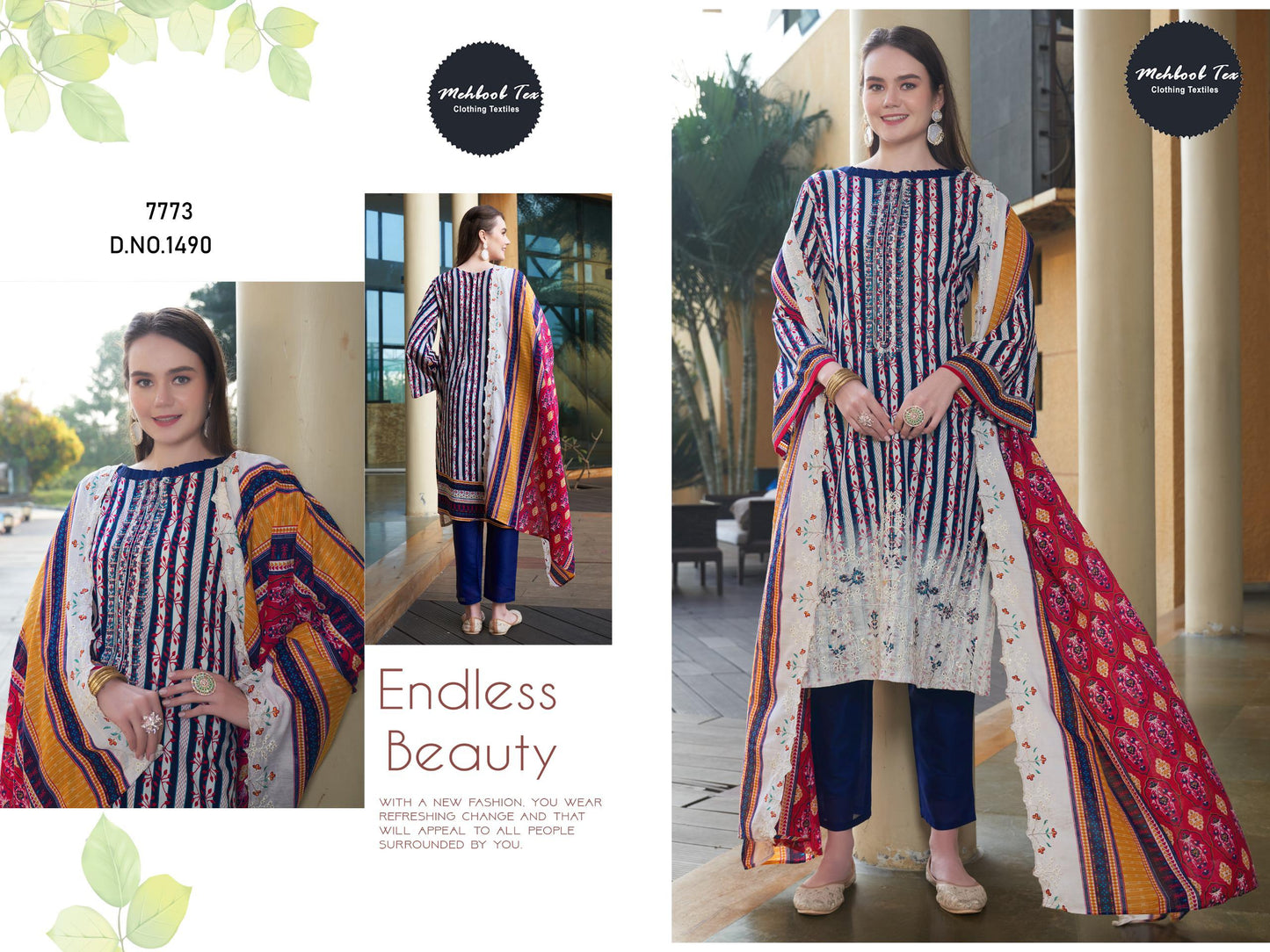 1490 Mehboob Tex Embroidery Pakistani Salwar Suits