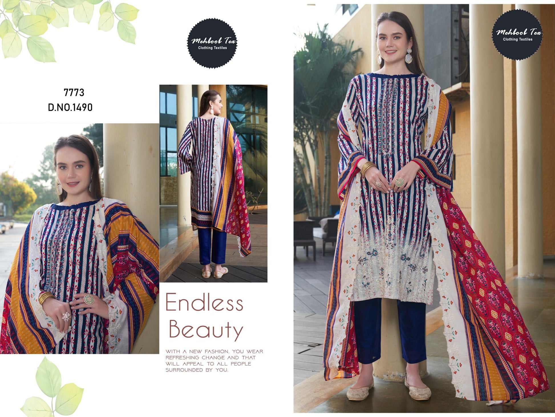 1490 Mehboob Tex Embroidery Pakistani Salwar Suits