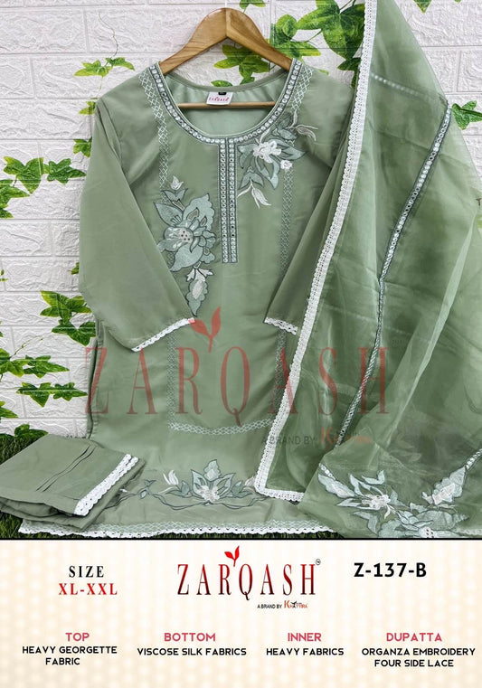 Z-137-B Zarqash Pakistani Readymade Suits