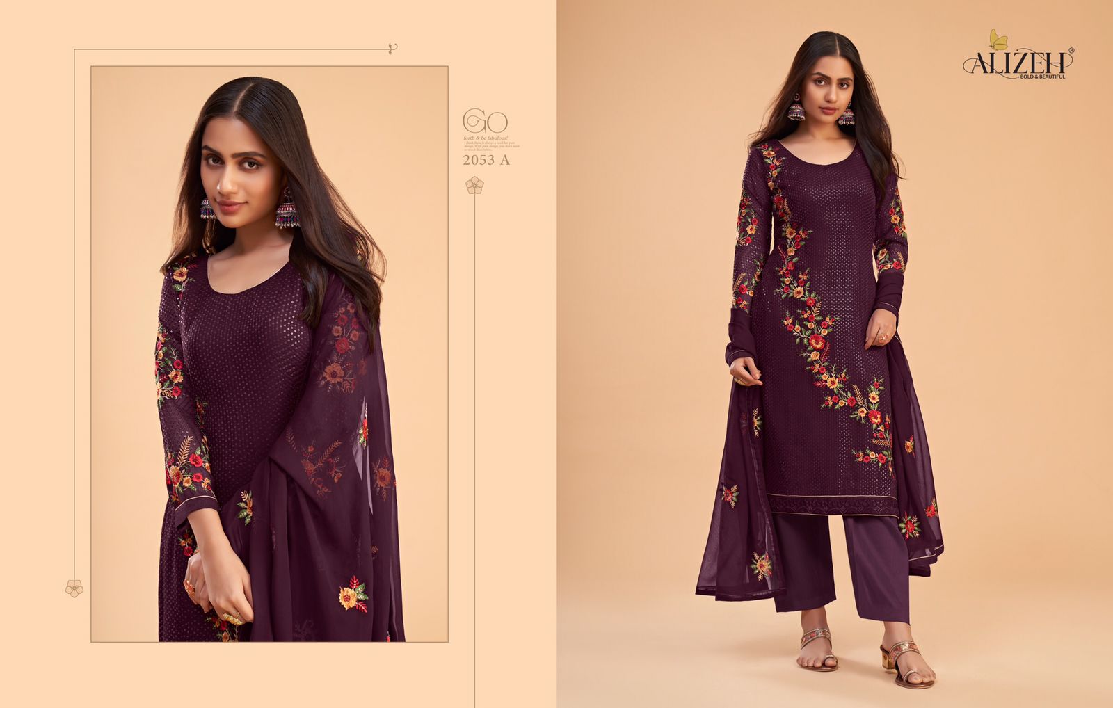2053-A Zaida Vol 12 Alizeh Unstitched Suits