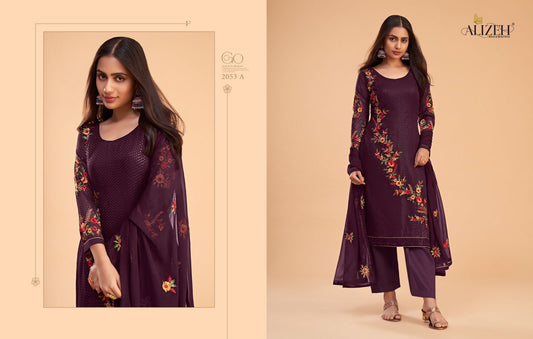 2053-A Zaida Vol 12 Alizeh Unstitched Suits