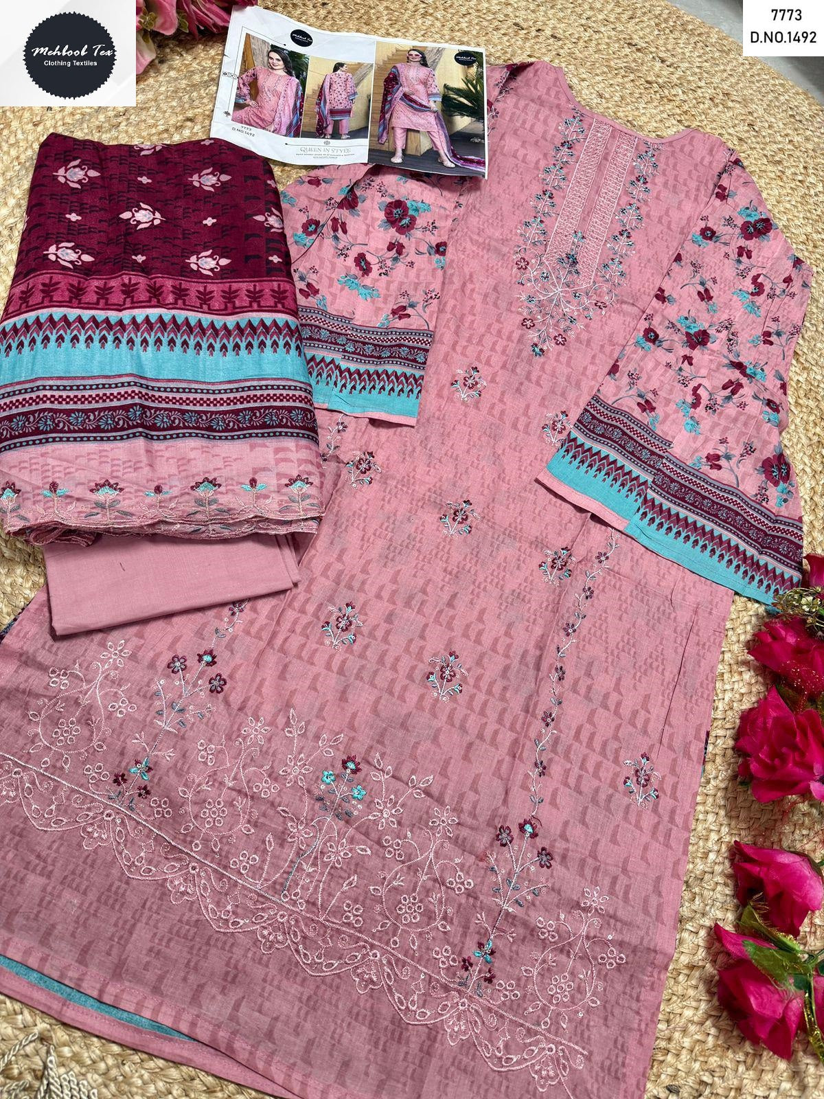 1492 Mehboob Tex Embroidery Pakistani Salwar Suits